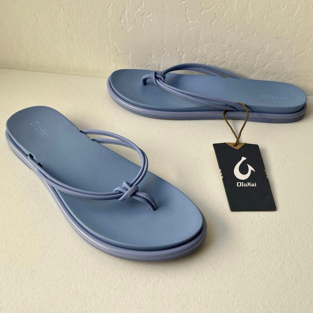 Olukai Aka Flip Flop Sandals Size 10 in Cloud Blue Comfort Summer Resortwear NEW